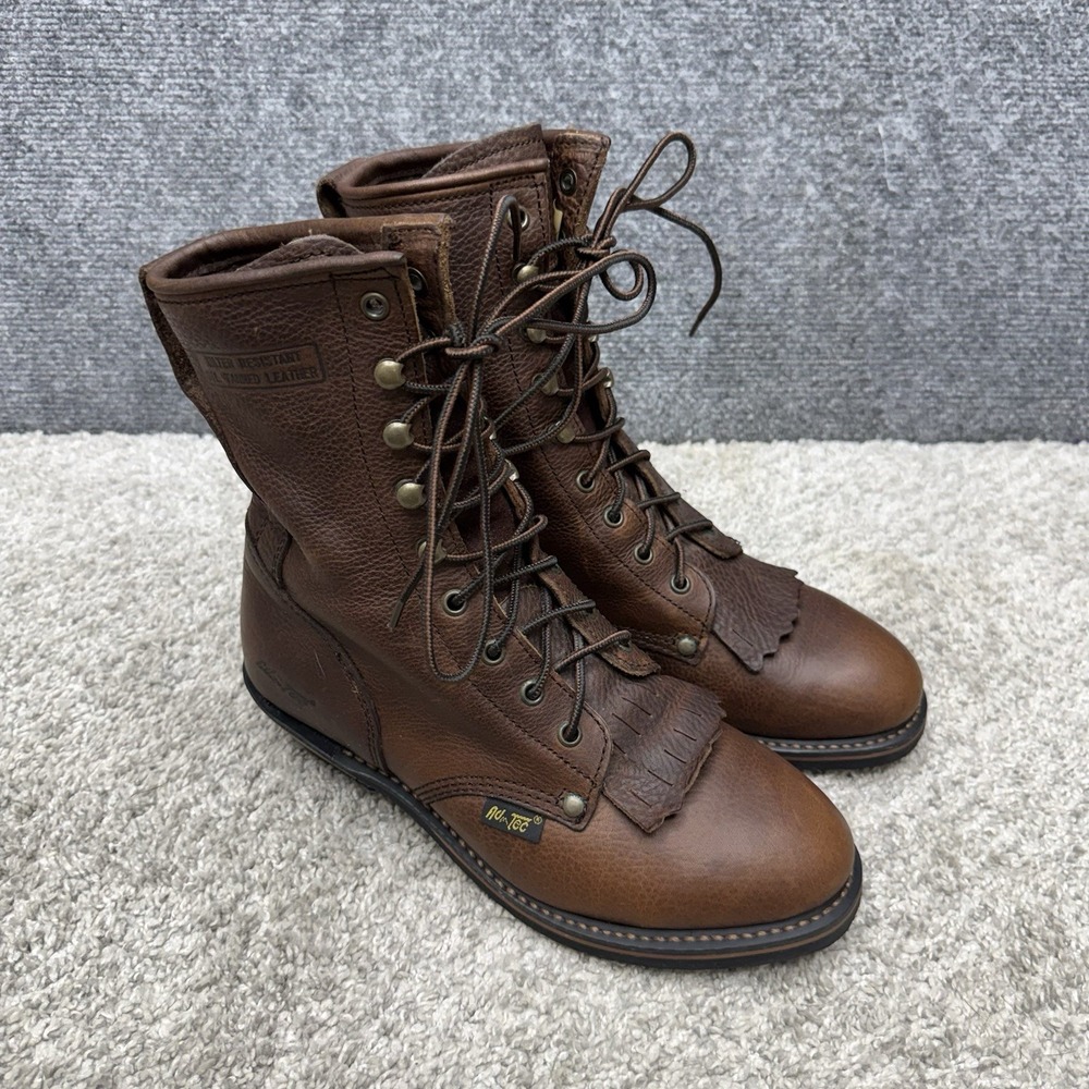 AD TEC Brown Water Resist Leather Packer Logger Boots 2173 Women's Size 9M shoes